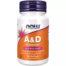 NOW Vitamin A & D 10,000 IU 400 IU 100 softgels