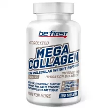 Be First Mega Collagen Peptides + hyaluronic acid + vitamin C, 120 таблеток