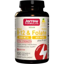 JARROW Methyl B-12 & Methyl Folate jar 100 chev