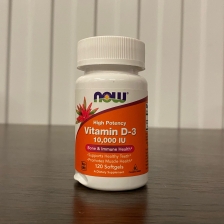 NOW Vitamin D-3 10,000 120 Softgels (вмятина сбоку, 03/27)