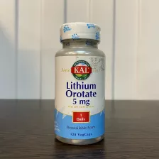 KAL Lithium Orotate 5mg 120 VegCaps (след от второй этикетки, 12/24)