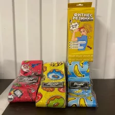 FITRULE Набор принтованных резинок для ног 3 шт. (банан 27kg, пончик 41g, комикс 68kg) (повреждена упаковка)