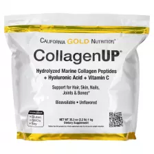 California Gold Nutrition - CollagenUP, Hydrolyzed Marine Collagen Peptides with Hyaluronic Acid and Vitamin C, Unflavored, 2.2 lb (1 kg)