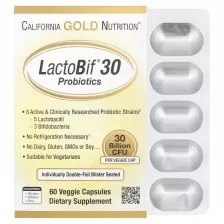 California Gold Nutrition - LactoBif 30 Probiotics (30 Billion CFU) 60 vcaps