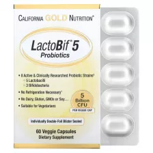 California Gold Nutrition - LactoBif 5 Probiotics (5 Billion CFU) 60 vcaps