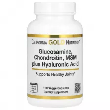 California Gold Nutrition Glucosamine Chondroitin MSM Plus Hyaluronic Acid 120 Veggie Caps